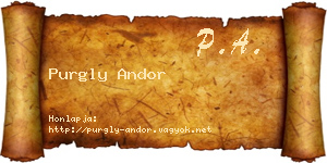 Purgly Andor névjegykártya
